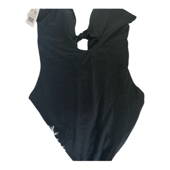 Andie The Santorini One Piece Swimsuit Solid Black Size $112 MSRP NEW Cutout - Picture 2 of 12